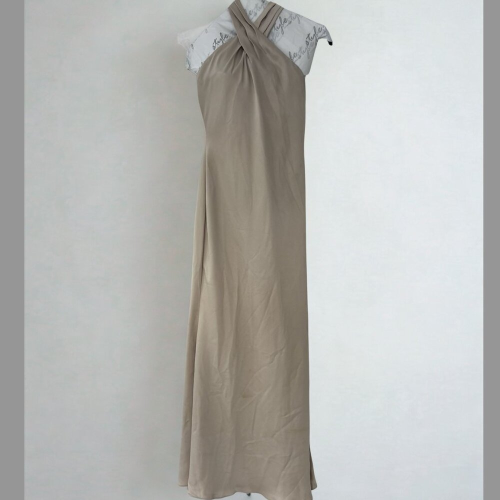 BHLDN Formal Satin Halter Dress - Champagne